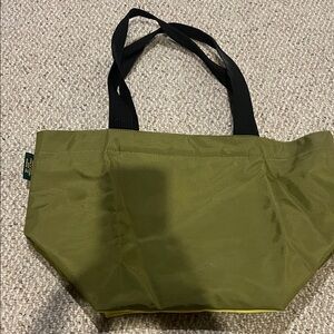 Large Chic Olive Green & Neon Chartreuse Herve Chapelier Tote with Black Handles